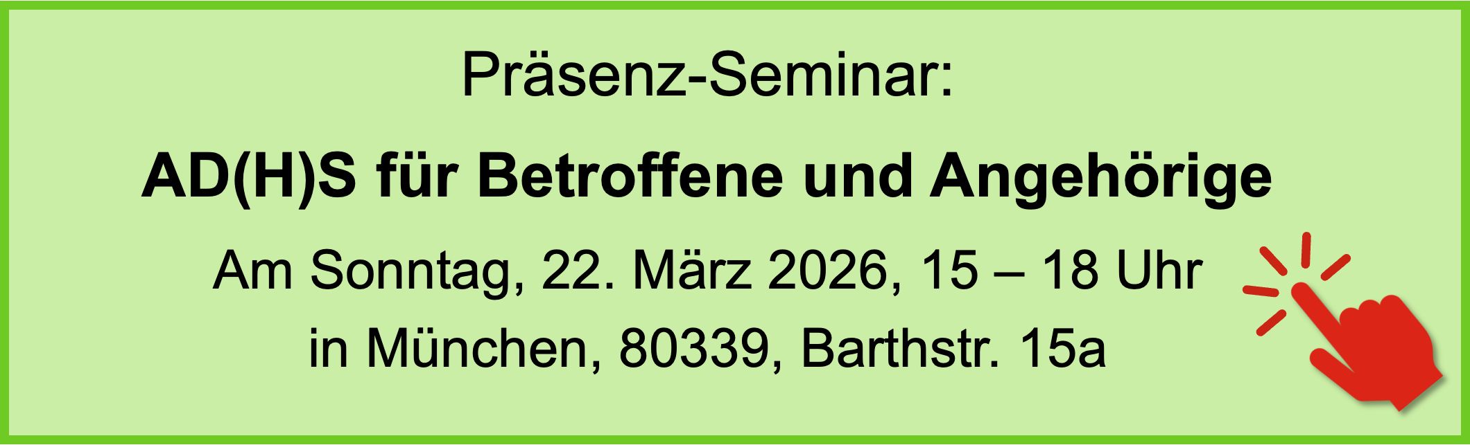 Seminar AD(H)S für Betroffene und Angehörige